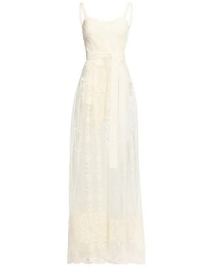 Elie Saab Sleeveless Tulle Maxi Dress - White
