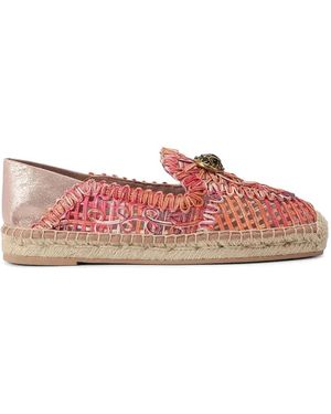 Kurt Geiger Chelsea Embroidered Metallic-Effect Espadrilles - Pink