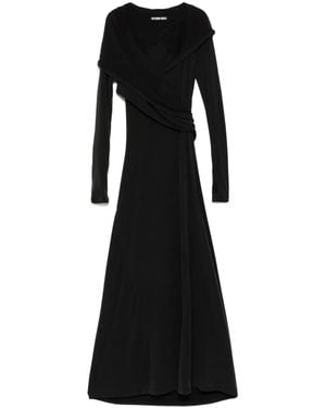 Hyein Seo Vestido largo con capucha - Negro