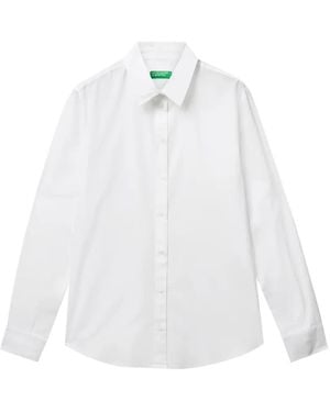 Benetton Long-Sleeve Button-Down Shirt - White