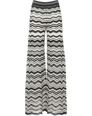 D.exterior Chevron Lurex Pants - White