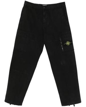 Stone Island Cotton Trousers - Black