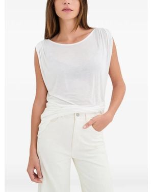MARCELLA Top Smanicato Greenwich - Bianco