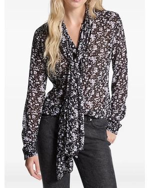 Michael Kors Floral-Print Blouse - Black