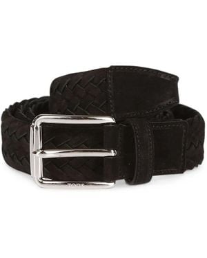 Tod's Braided Suede Belt - Black