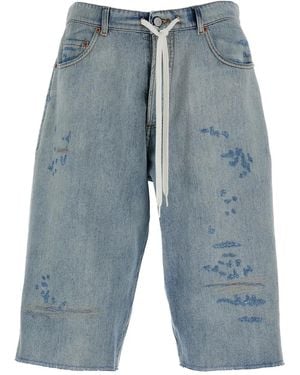 MM6 by Maison Margiela Logo-Patch Bermuda Shorts - Blue