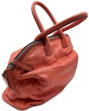 Zagliani Tomodachi Snakeskin-Effect Shoulder Bag - Red