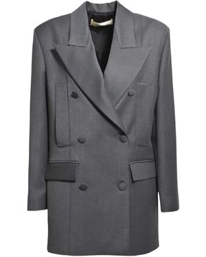 Nineminutes Double-Breasted Tailored Coat - Grey