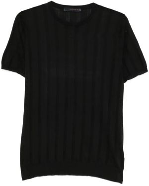 Jeordie's Ribbed Short-Sleeve Cotton T-Shirt - Black