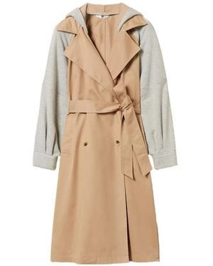 Twinset Gabardine Plush Trench Coat - Natural