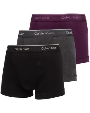 Calvin Klein Logo-Waistband Trunks (Set Of Three) - Purple