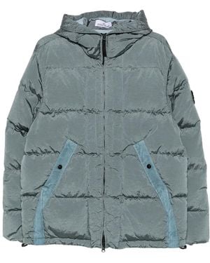 Stone Island Padded Hooded Jacket - Blue