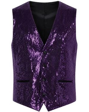 Dolce & Gabbana Sequin-Embellished Waistcoat - Purple