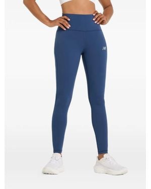 New Balance Logo-Detail Leggings - Blue