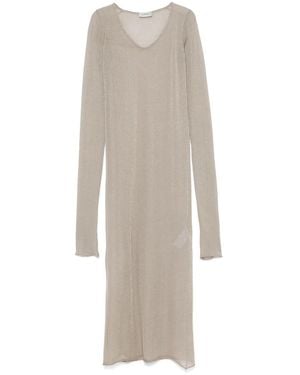 Mrz Lamé Midi Dress - White