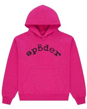 Sp5der Felpa Vvs Con Cappuccio - Rosa