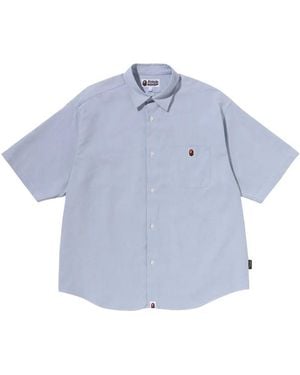 A Bathing Ape Chemise À Logo Imprimé - Blue