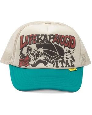 Kapital Graphic-Print Trucker Hat - Blue