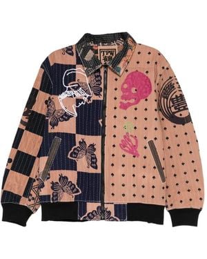 TP WORKS All-Over Graphic-Print Shirt Jacket - Red