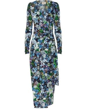Mary Katrantzou Karola Floral-Print Dress - Blue