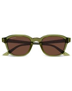 Gucci Sonnenbrille Mit Eckigem Gestell - Braun