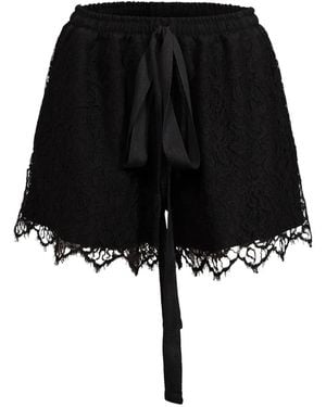 RAQUETTE Lace-Trim Shorts - Black