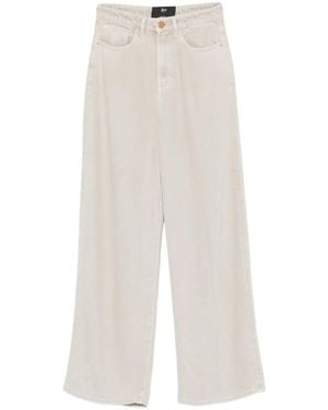 3x1 Button-Fastening Wide-Leg Jeans - White