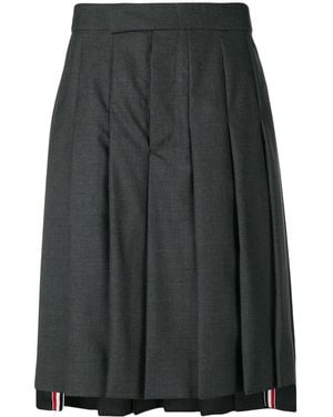 Thom Browne Classic-Rise Pleated Skirt - Grey