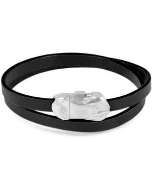 Tateossian Double-Wrap Leather Bracelet - Black