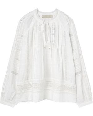 Vanessa Bruno Elim Lace-Insert Pleated Blouse - White