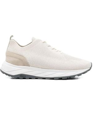 Eleventy Knitted Running Trainers - White