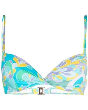 PUCCI Twist-Front Bikini Top - Blue