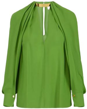 Elisabetta Franchi Cape-Sleeves Blouse - Green