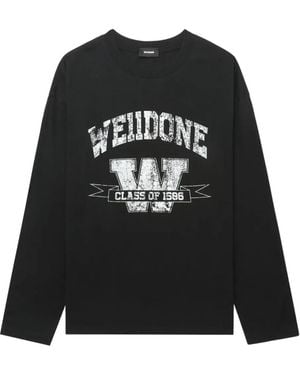 we11done T-Shirt Met Logoprint - Zwart