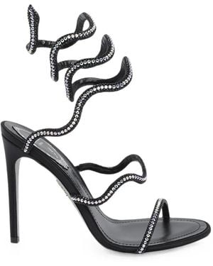 Rene Caovilla Crystal-Embellished Sandals - Black
