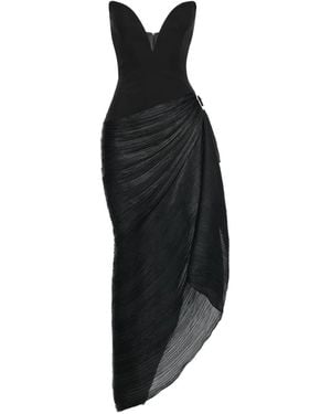 V:PM ATELIER Tess Maxikleid mit Herzausschnitt - Schwarz
