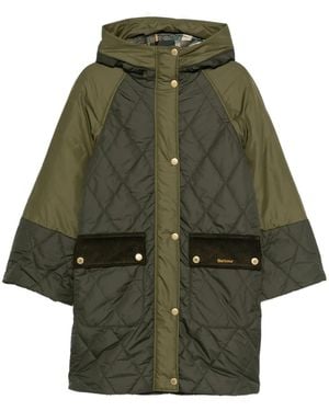Barbour Quilted Hooded Coat - Green