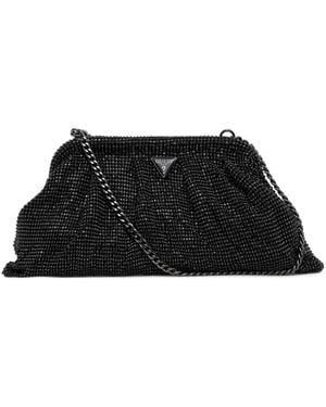 Guess Chain-Strap Embellished Clutch Bag - Black