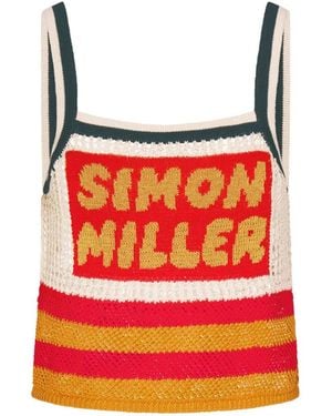 Simon Miller Dibby Crochet Cropped Tank Top - Red