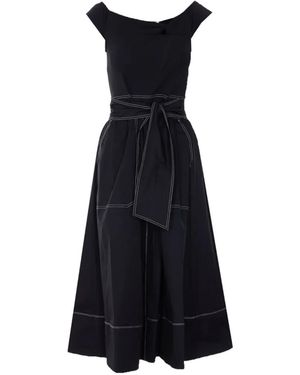 Liu Jo Cutout Belted Midi Dress - Blue