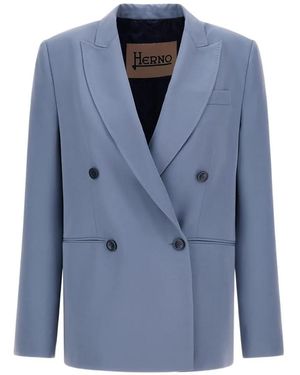 Herno Flawless Double-Breasted Blazer - Blue