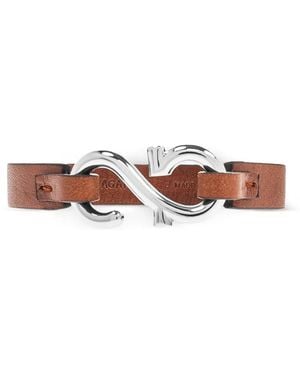 Ferragamo Gancini Calf Leather Bracelet - White