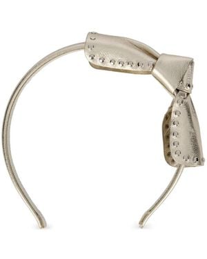 Red(V) Bow Studded Headband - Metallic