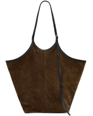 AllSaints Siloh Overspill Suede Tote Bag - Brown