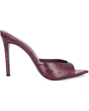 Black Suede Studio Brea Point-Toe Sandals - Purple
