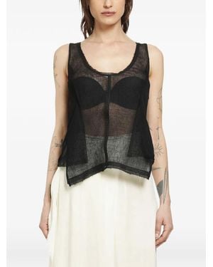 Yehuafan Sleeveless Tank Top - Black