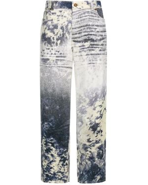Roberto Cavalli Appaloosa-Print Jeans - White