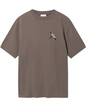 Axel Arigato Micro Bee Bird Embroidered T-Shirt - Grey