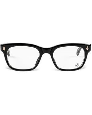 Chrome Hearts Dooable Rectangle-Frame Glasses - Black