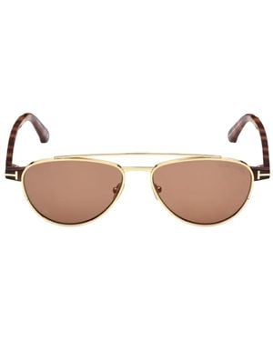 Tom Ford Lunettes De Soleil Anthony À Monture Ovale - Natural